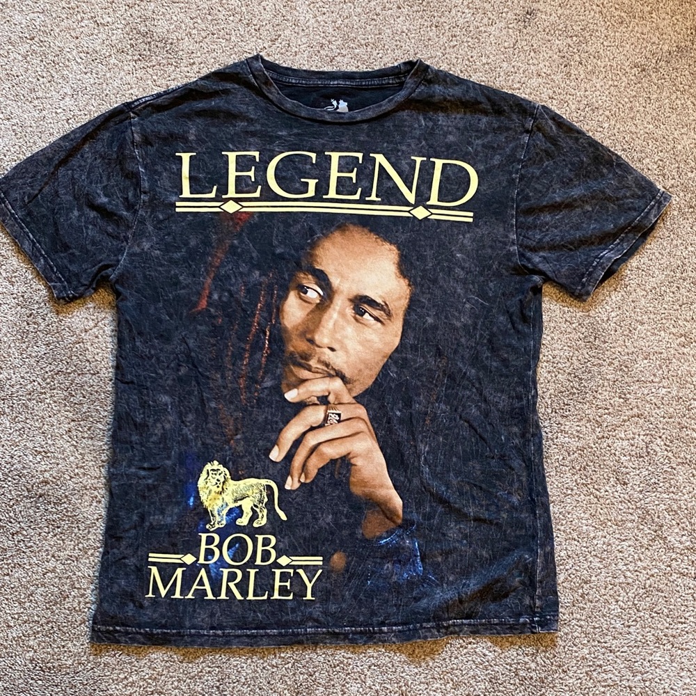 2/$20 Mens Bob Marley Legend Graphic T-Shirt - Black size Medium